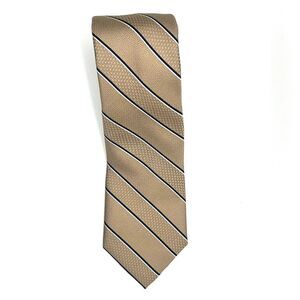 Michael Kors Men's Beige Striped Satin Necktie Classic Length